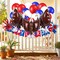 63Pcs Patriotic Balloons Set 3D Giant Eagle Foil Balloon 4th of July Red Blue White Latex Balloons with Ribbon for Independence Day Veterans Day Decor